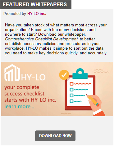 Feature Whitepapers. HY-LO your corporate success checklist starts with HY-LO inc.